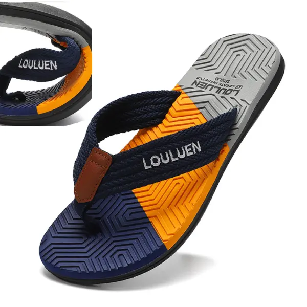 Men's Colorblock Hawaiian Vacation Beach Sandals - Elementnice.com 