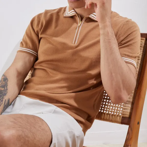 Amir Knitted Polo Shirt - Bustalent.com 