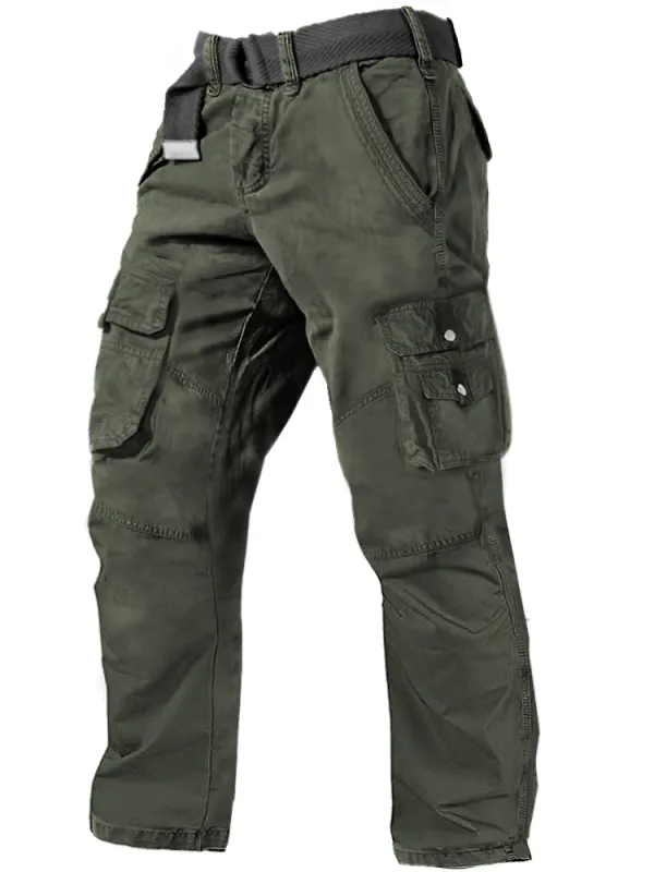 Men's Outdoor Multi-pocket Cotton Casual Cargo Pants - Wantbright.com 