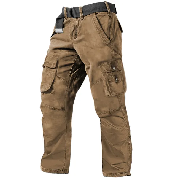 Men's Outdoor Multi-pocket Cotton Casual Cargo Pants - Upgradecool.com 