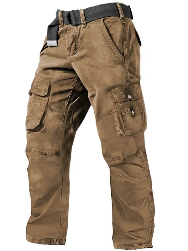Men's Outdoor Multi-pocket Cotton Casual Cargo Pants - Wantbright.com 