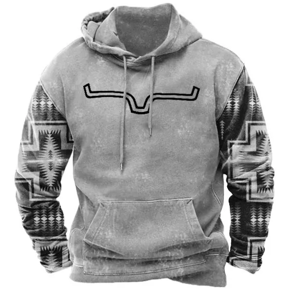 Aztec Cowboy Men's Hoodie - Blaroken.com 