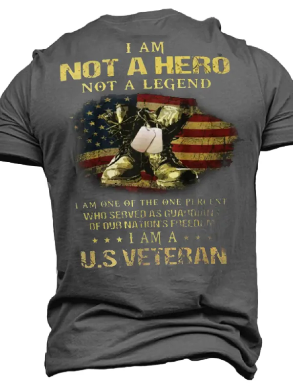 Men's US Veteran Cotton Short Sleeve Short Sleeve Cotton T-Shirt - Menbarn.com 