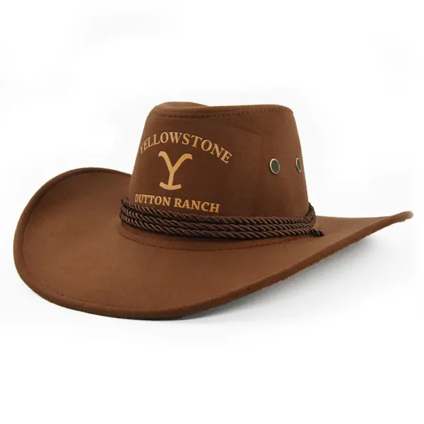 Men's Western Yellowstone Cowboy Vintage Cavalier Hat - Elementnice.com 