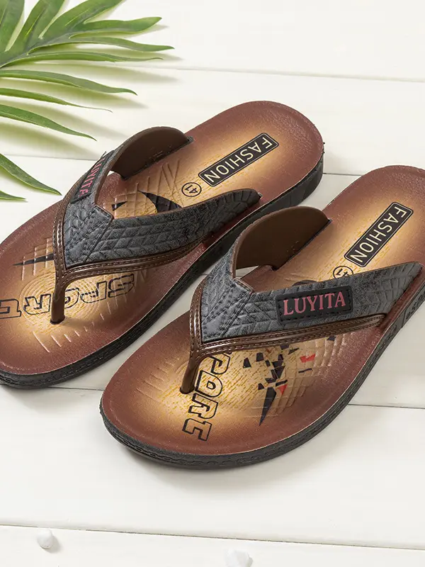 Men's Retro Casual PU Anti-slip Beach Slippers - Pragmaace.com 