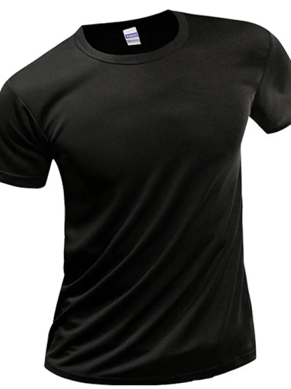 Men's Outdoor Casual Round Neck Quick-drying Short-sleeved T-shirt - Pragmaace.com 