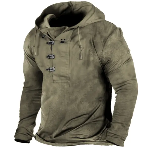 Men's Retro Outdoor Training Hooded T-Shirt - Trisunshine.com 
