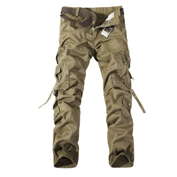 Men's Sports Loose Multi Pocket Washed Overalls Sweatpants - Kalesafe.com 