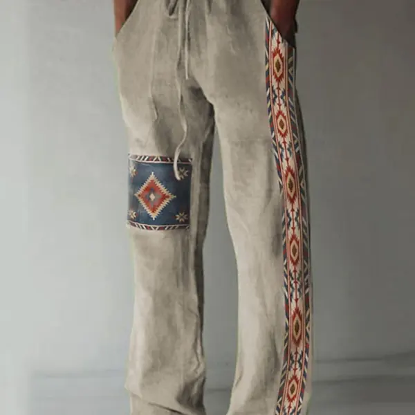 Pantaloni Da Uomo Pantaloni Estivi Pantaloni Da Spiaggia Pantaloni Etnici Da Vacanza Casual Con Coulisse Elastici - Villagenice.com 