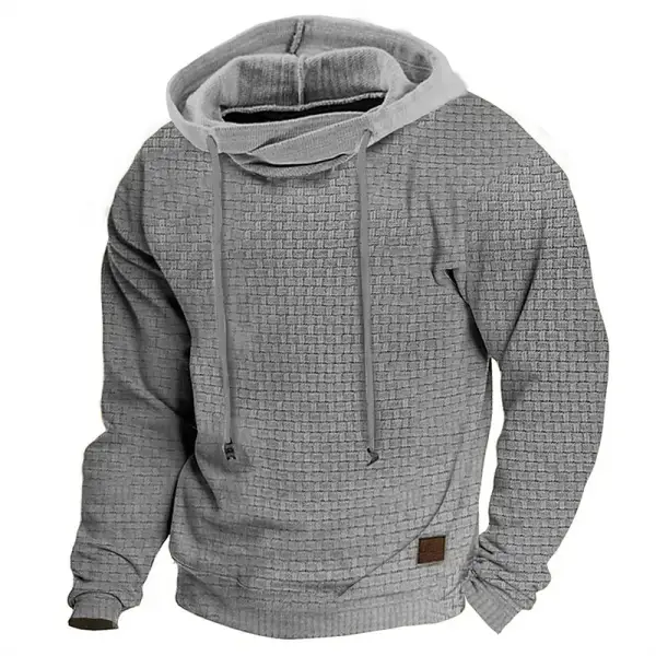 Men's Hoodie Outdoor Sports Solid Color Long Sleeve Daily Tops Apricot - Cotosen.com
