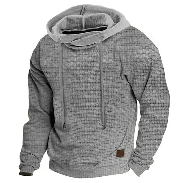 Men's Hoodie Outdoor Sports Solid Color Long Sleeve Daily Tops Apricot - Elementnice.com 