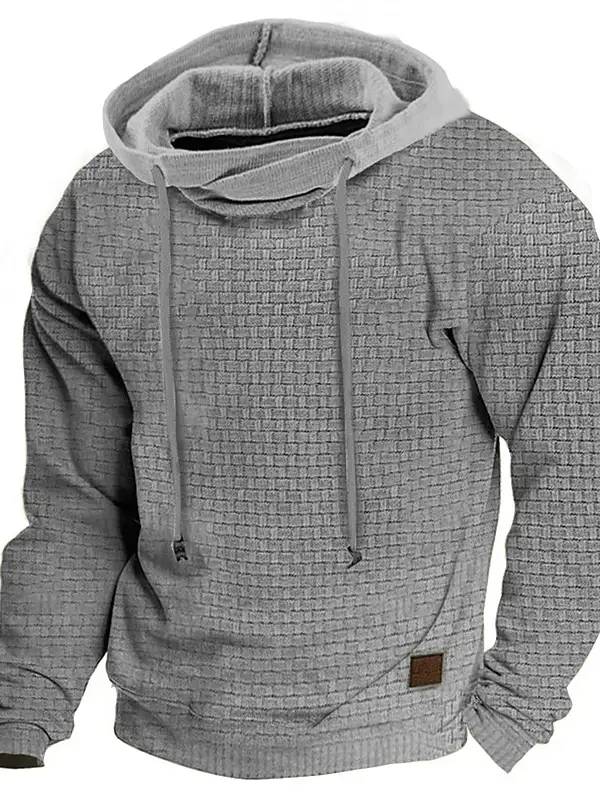 Men's Hoodie Outdoor Sports Solid Color Long Sleeve Daily Tops Apricot - Menwyx.com 