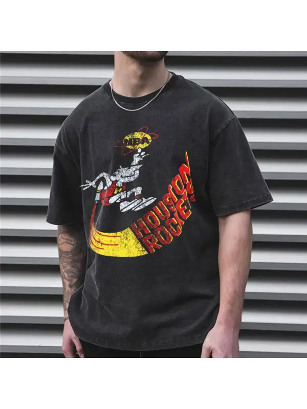 Houston Rockets Retro Mens T-shirt - Shopyiyistories.com 