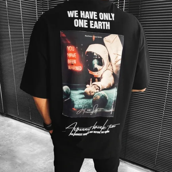 Astronaut Print Short-sleeved T-shirt - Keymimi.com 