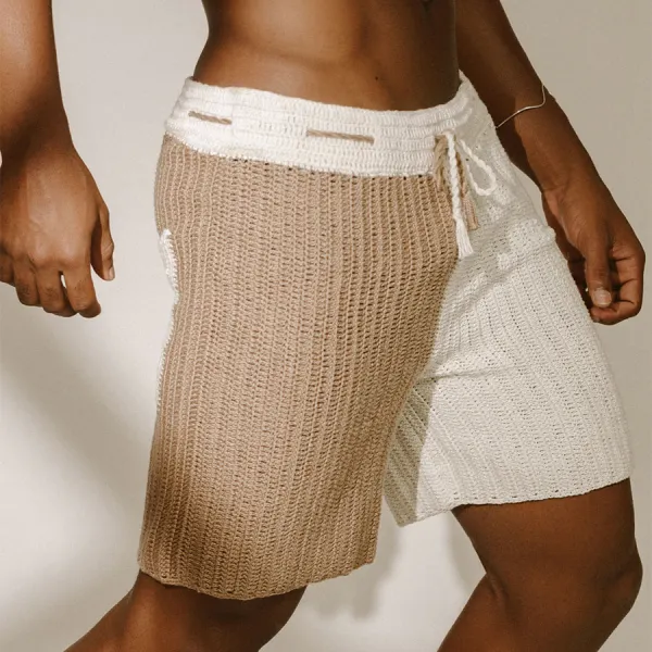 Men's Color Block Yoga Casual Shorts - Ootdyouth.com 