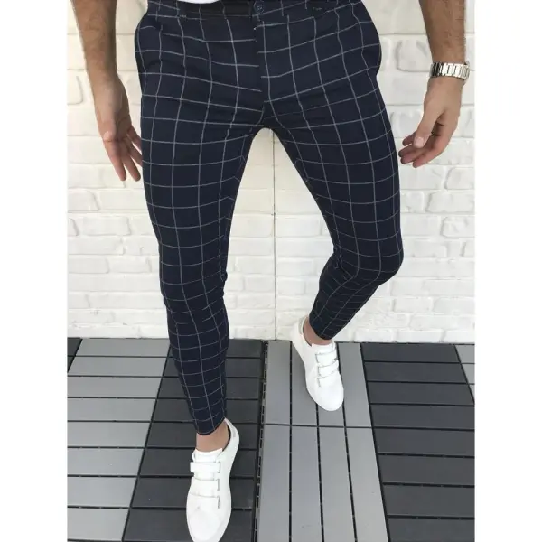 Men's Check Casual Pants - Keymimi.com 