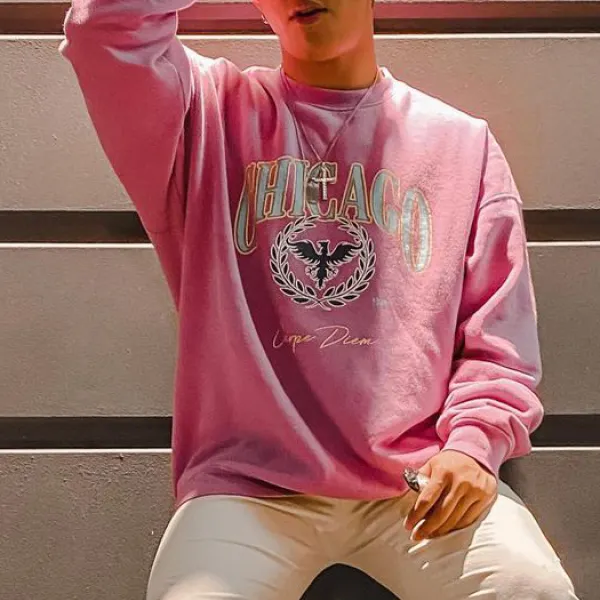 Men's Modern Casual Printed Color Long Sleeve Sweatshirt - Keymimi.com 