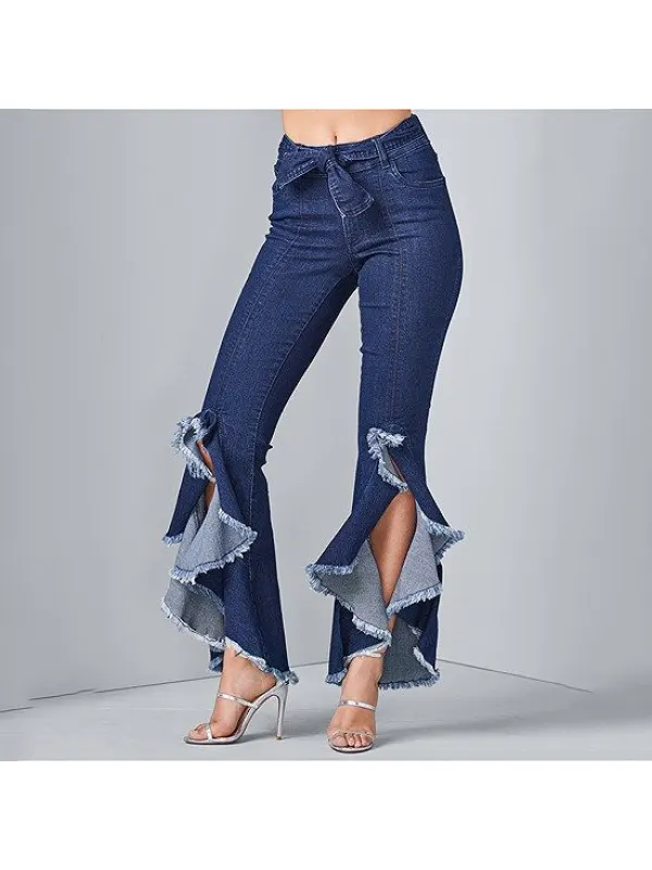 Fashion All-match Denim Flared Pants - Realyiyishop.com 