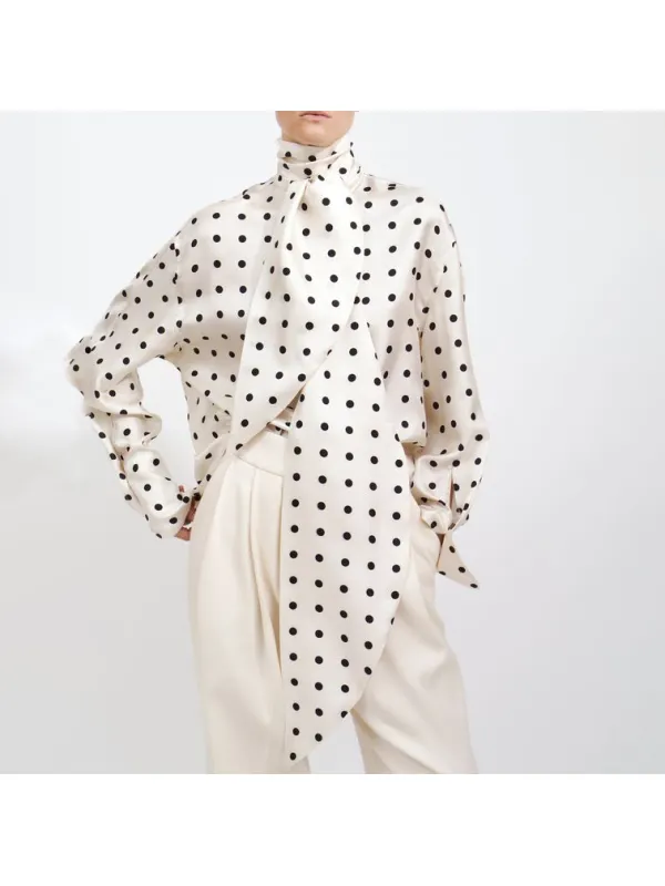 Fashion Polka Dot Long Sleeve Blouse - Realyiyishop.com 