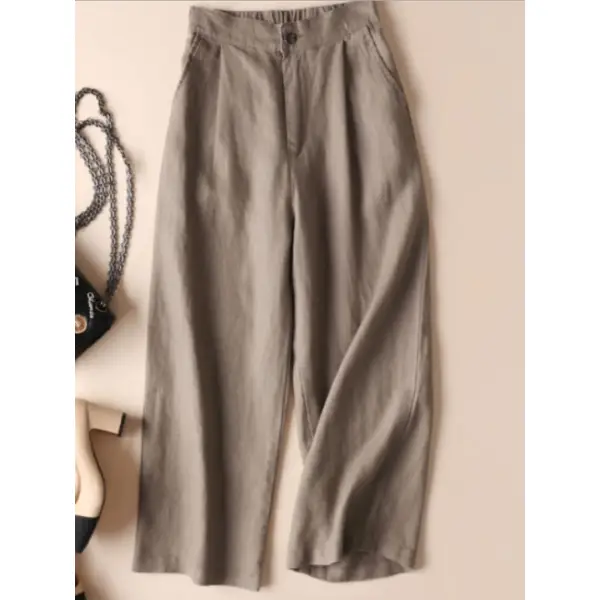 Cotton And Linen Wide-leg Casual Pants - Ootdyouth.com 
