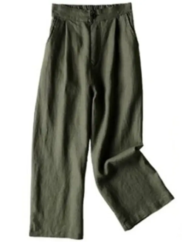 Cotton And Linen Wide-leg Casual Pants - Ininrubyclub.com 
