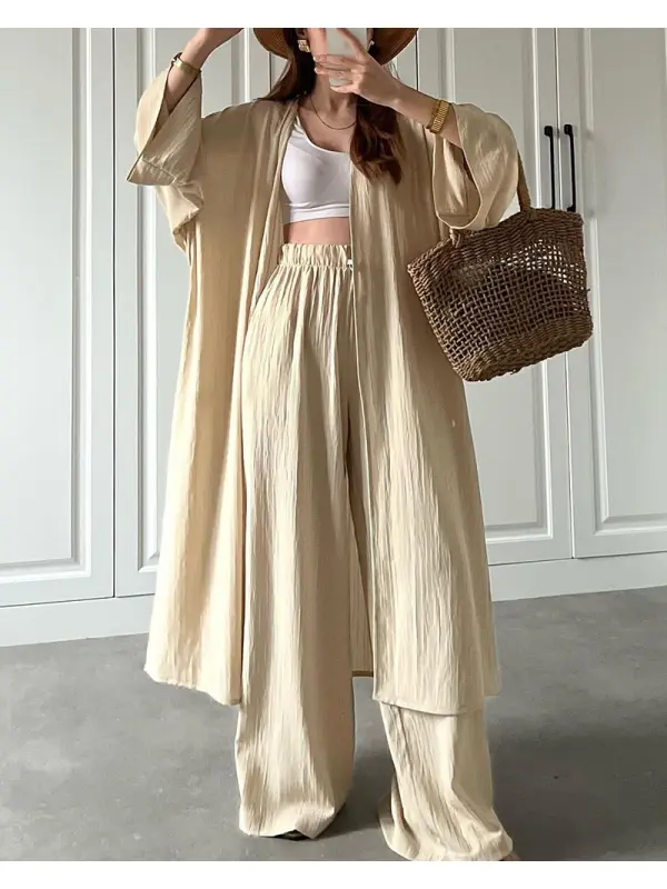 Bohemian Linen Loose Casual Two-piece Suit - Fithuge.com 