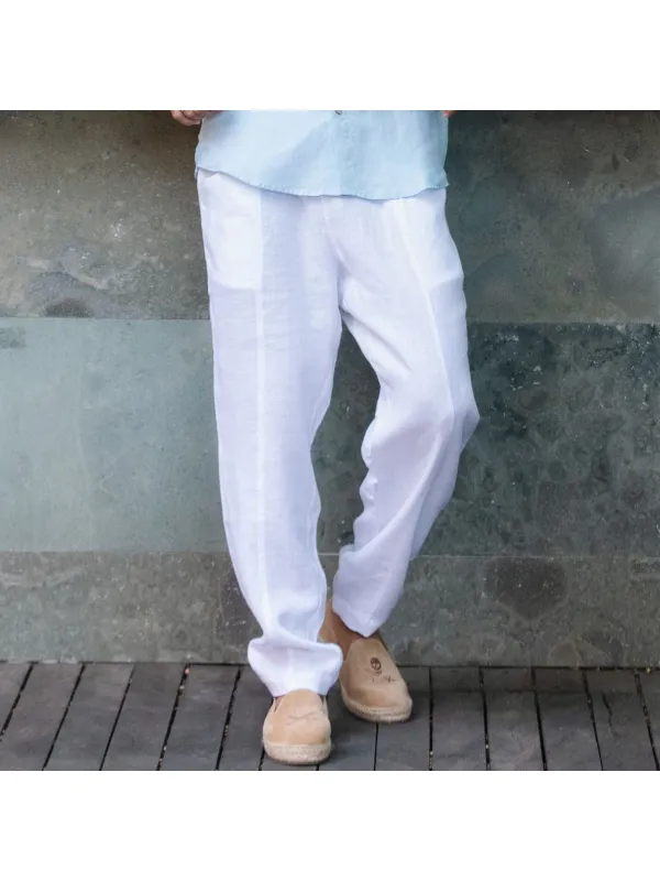 Linen Texture Trousers For Men - Ininrubyclub.com 
