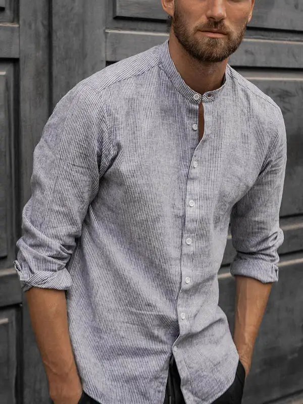 Mens Casual Cotton And Linen Shirts - Fithuge.com 