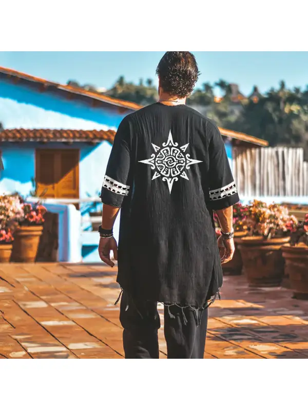 Men's Sun God Linen Holiday Cardigan - Localziv.com 
