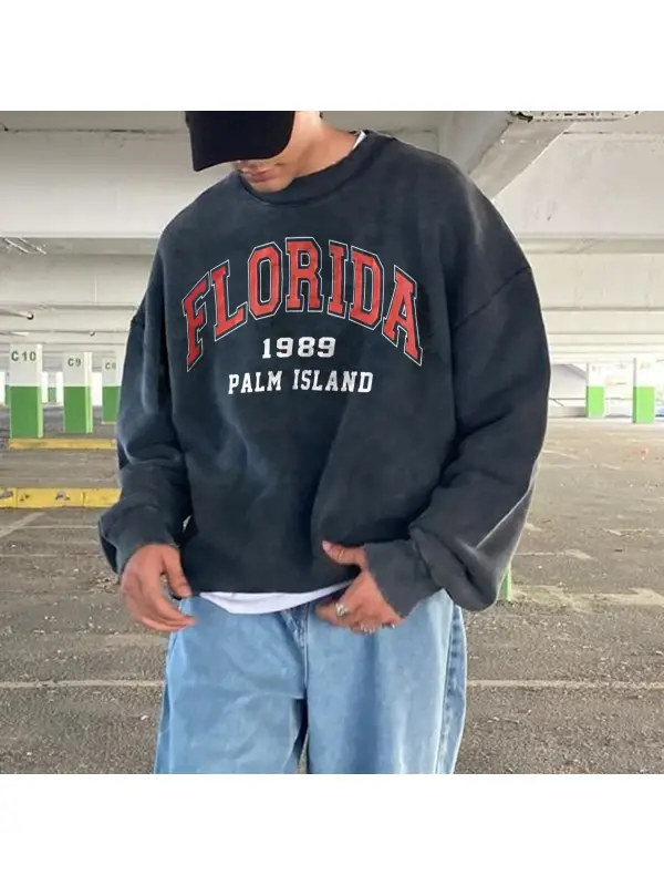 Retro Men's Florida Casual Print Sweatshirt - Ootdmw.com 