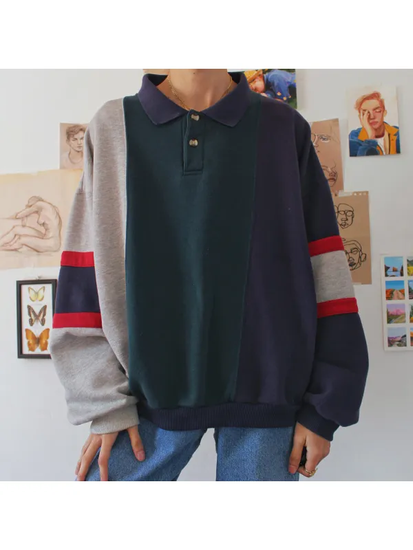 Vintage Colorblock Pullover - Godeskplus.com 