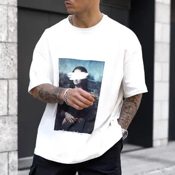 Mona Lisa Picture Streetstyle Mens T-shirt - Keymimi.com 