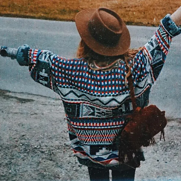 Vintage Casual Long Sleeve Knitted Sweater - Leanarea.chimpone.com 