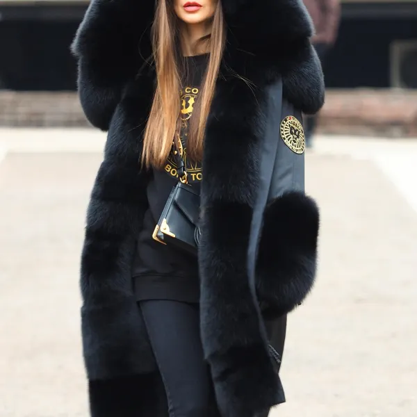 Fashion fur patchwork jacket - Leanarea.chimpone.com 
