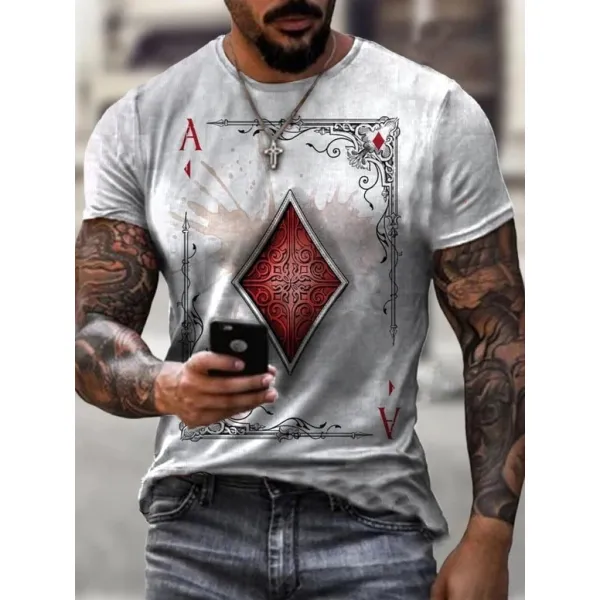 Playing Cards Diamond Square Print T-shirt - Fineesa.chimpone.com 