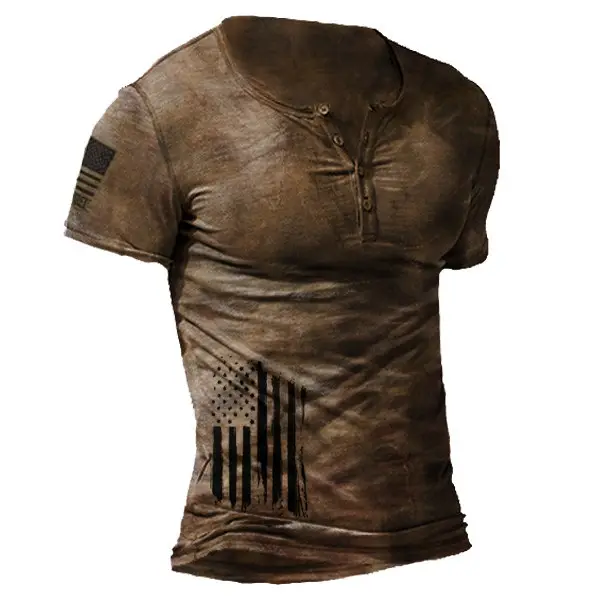 Men's Fashion Casual Henry T-Shirt Short/Long Sleeve Slim Basic Simple Version Only $13.99 - Cotosen.com 