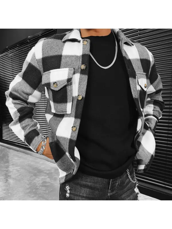 Checkerboard Checker Texture Printed Shirt/Jacket - Wearmw.chimpone.com 