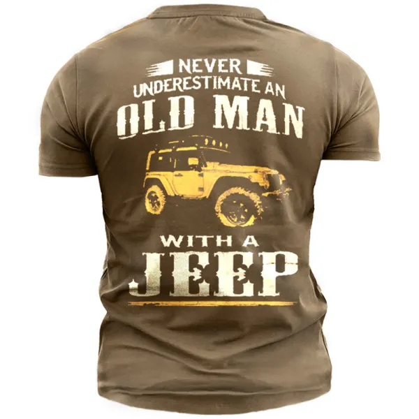 Old Man Jeep Men's Vintage Print Cotton Tee Only $27.89 - Wayrates.com 