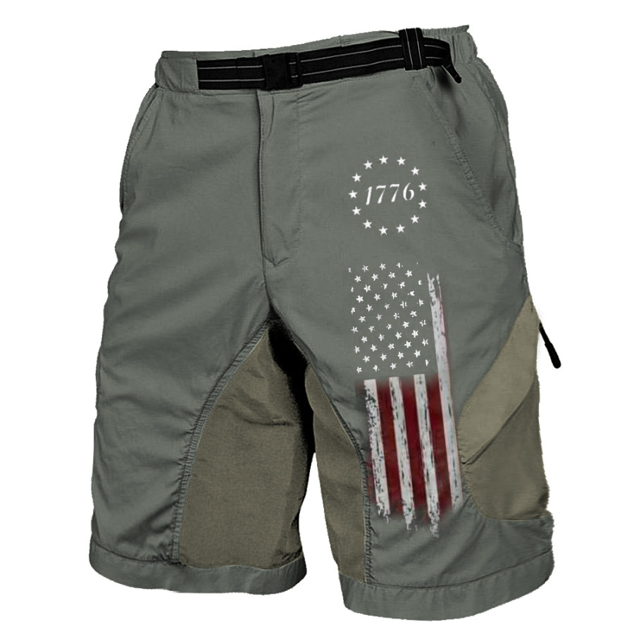 

Men's American Flag Print Outdoor Cargo Shorts