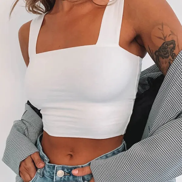 Fashionable solid color short vest - Leanarea.chimpone.com 