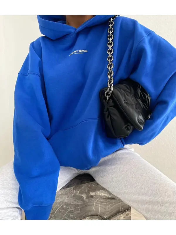 New Chic Behavior Print Casual Sweatshirt - Ootdmw.com 