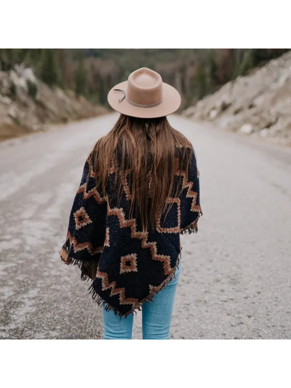 Retro Abstract Aztec Pattern Print Outdoor Casual Shawl Ethnic Leisure Shawl - Hoplady.chimpone.com 