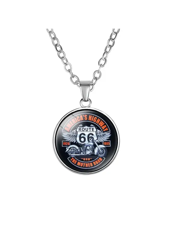 Retro Route 66 Alloy Necklace - Aptkoi.com 