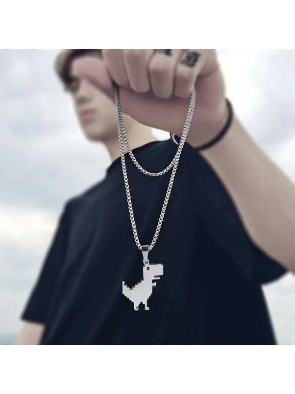 Ium Steel Character Small Dinosaur Necklace - Aptkoi.com 