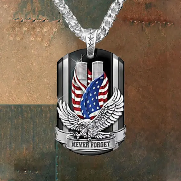 Men's Vintage American Flag Eagle Necklace - Dozenlive.com 