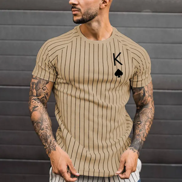 Mens fashion poker print short sleeve T-shirt - Mobivivi.com 