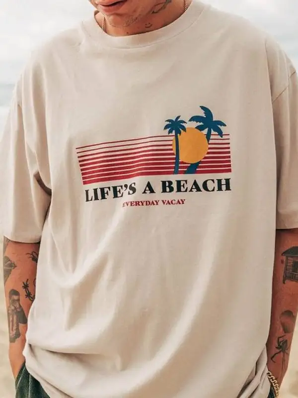 Mens Fashion Print Short Sleeve T-shirt - Sunshinetip.com 