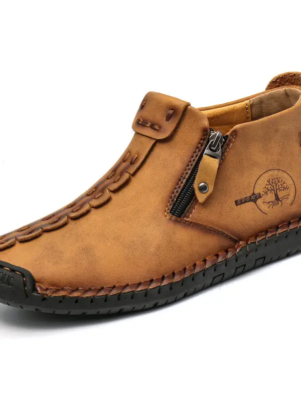 Men's Outdoor Handmade Classic Comfortable And Non-Slip Leather Shoes 