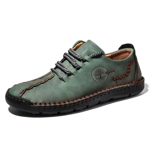 New casual men's shoes large size hand-sewn peas shoes business retro soft sole men's shoes - Cotosen.chimpone.com 
