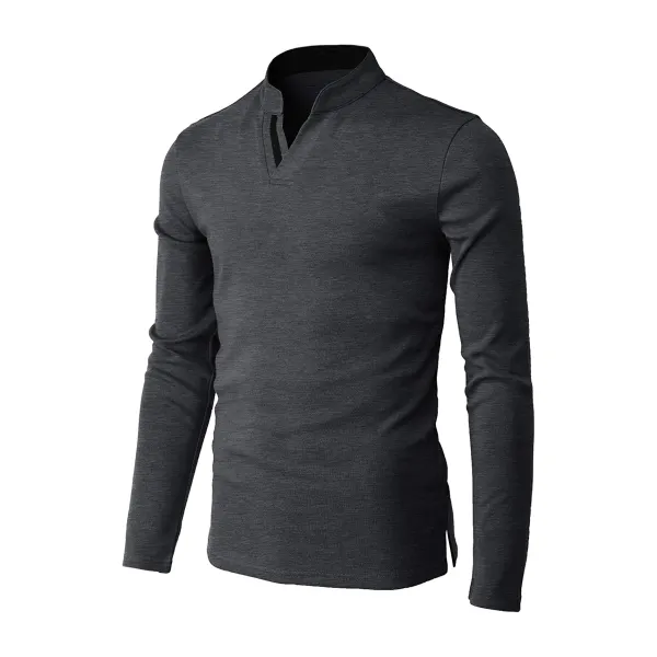 Mens Velcro Casual Outdoor Tactical Long Sleeves Henley Shirts - Wayrates.com 